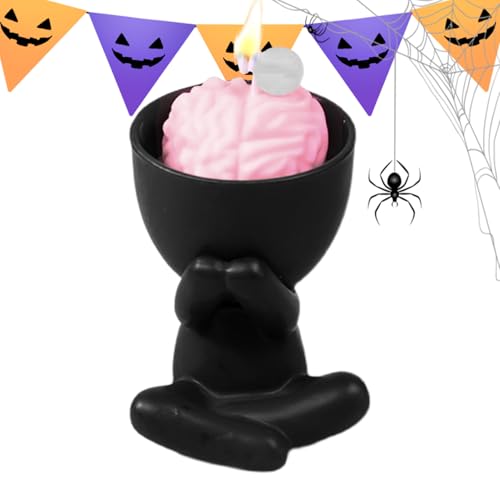 Weqizuerqi Halloween Duftkerze - Aromatherapie Kerze Mit Gruseliger Flamme - Handgefertigte Wachskerze Mit Horror Design Für Raumdekoration Schreibtisch Herbstparty von Weqizuerqi