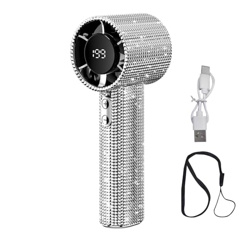 Weqizuerqi Handventilator,Persönliches Kühlgerät Für Unterwegs | Leiser Halsventilator Mit Strasssteinen Und Display Für Sport Reise Arbeitsplatz Weqizuerqi Handventilator,Persönliches Kühlgerät Für Unterwegs | Leiser Halsventilator Mit Strasssteinen Und Display Für Sport Reise Arbeitsplatz von Weqizuerqi