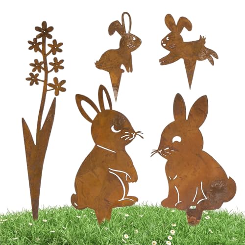 Weqizuerqi Metall-Gartendekoration für den Außenbereich, -Gartendekoration für Ostern, Mehrzweck-Rasenbedarf, Tier-Outdoor-Dekorationen für Landschaft, Terrasse von Weqizuerqi