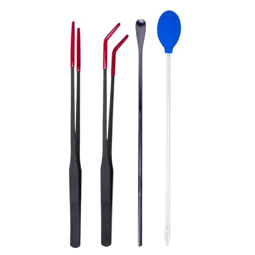 Weqizuerqi Reptilien-Futterpinzette – Schlangen-Futterzange | ergonomischer langer Griff Feederwerkzeug mit Gummispitze, Terrarienzubehör für Eidechsen, Schildkröten, Spinnen, Leopard, Geckos von Weqizuerqi