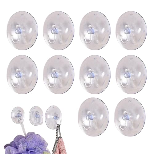 Weqizuerqi Saugnapf-Wandaufhänger, leistungsstarker, transparenter Saugnapf-Aufhänger – 10 x Haken ohne Bohren, 1 kg Traglasthaken für Badezimmer, Wohnzimmer, Küche Weqizuerqi Saugnapf-Wandaufhänger, leistungsstarker, transparenter Saugnapf-Aufhänger – 10 x Haken ohne Bohren, 1 kg Traglasthaken für Badezimmer, Wohnzimmer, Küche von Weqizuerqi