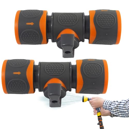 Weqizuerqi Schlauchend-Absperrventil, Schlauchabsperrventil, auslaufsicherer Anschluss-Splitter für Landwirte, Gärtner, Innen- und Außenbereich, Bewässerung, Rasen, Hof, Haus, Reisen von Weqizuerqi