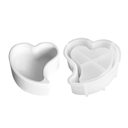 Weqizuerqi Silikon-Gipsform – herzförmige Kerzenhalter-Form, Valentinstag, romantische Projekte, Bastelwerkzeug für Frauen, Erwachsene, Teenager, Männer, Anfänger, Profis von Weqizuerqi
