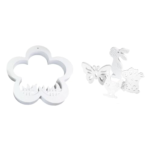 Weqizuerqi Silikon-Springformen, Frühlings-Osterhase, , Huhn, Schmetterling, Gipsform, Harzguss, Epoxid-Formen für Urlaub, Ornament, Heimdekoration von Weqizuerqi