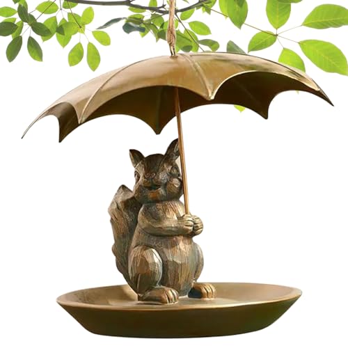 Weqizuerqi Vogelfutterstation für Eichhörnchen – niedliches Metall-Eichhörnchen hält Regenschirm, Vogelfutterstation für alle Wetterbedingungen, exquisite Garten-Futterstation für Terrassen, Rasen Weqizuerqi Vogelfutterstation für Eichhörnchen – niedliches Metall-Eichhörnchen hält Regenschirm, Vogelfutterstation für alle Wetterbedingungen, exquisite Garten-Futterstation für Terrassen, Rasen von Weqizuerqi