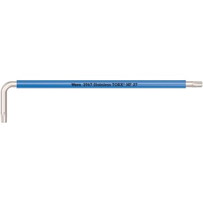 3967 SXL HF TORX Winkelschlüssel Multicolour mit Haltefunktion, lang, Edelstahl, TX 27 x 172 mm von Wera