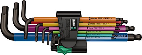 Wera 950 SPKL/9 SM N Multicolour Winkelschlüsselsatz, metrisch, BlackLaser, 9-teilig, Wera 05022089001 von Wera