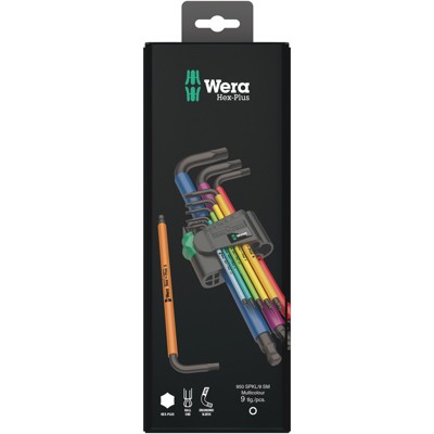 950 SPKL/9 SM N Multicolour Winkelschlüsselsatz, metrisch, BlackLaser, 9-teilig von Wera