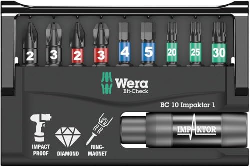 Wera Bit-Sortiment, Bit-Check 10 Impaktor 1 SB, 10-teilig, Wera 05073980001 von Wera