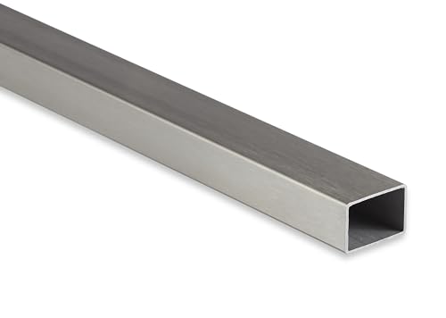 Edelstahl Rechteckrohr Hohlprofil V2A Geschliffen 80 x 40 x 2 mm x 1.500 mm +-5 mm von LANGLITZ Metalle