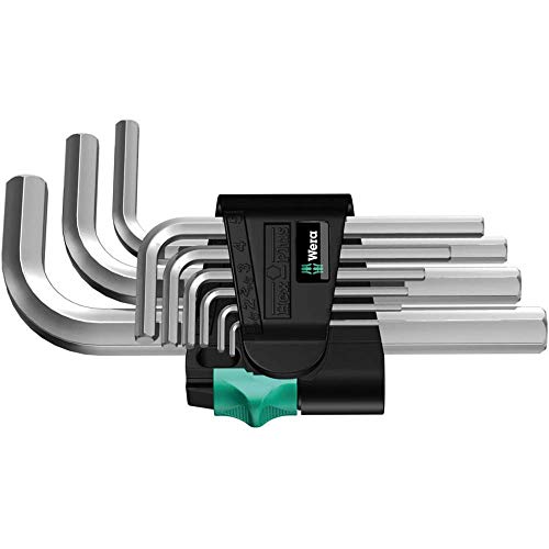 Wera 950/9 SM N Winkelschlüsselsatz, metrisch, gestellverchromt, 9-teilig, Wera 05021406001 von Wera