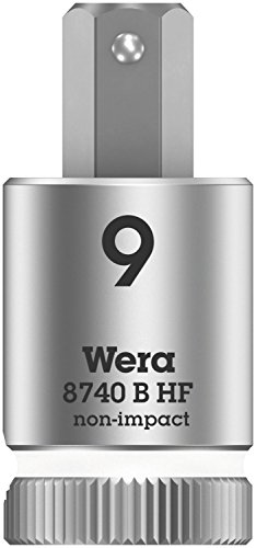 Wera 05003041001 8740 B HF Zyklop Bitnuss mit 3/8"-Antrieb mit Haltefunktion, 9,0 x 38,5 mm, 9, 0 x 38, 5 mm von Wera