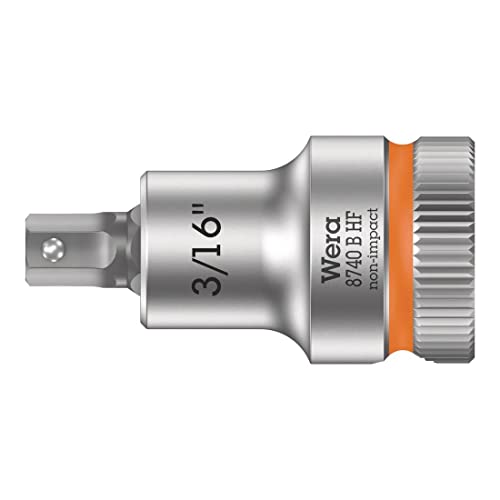 Wera 05003085001 8740 B HF Zyklop Bitnuss mit 3/8"-Antrieb, mit Haltefunktion für Innensechskantschrauben x, 3/16" x 35 mm von Wera