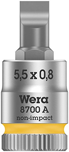 Wera 05003320001 8700 A FL Zyklop Bitnuss mit 1/4"-Antrieb, gelb, FL 0,8 x 5 x 28 mm von Wera