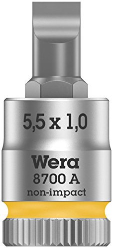 Wera 05003321001 8700 A FL Zyklop Bitnuss mit 1/4"-Antrieb, gelb, FL 1 x 5 x 28 mm von Wera