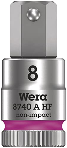 Wera 05003339001 8740 A HF Zyklop Bitnuss mit 1/4"-Antrieb mit Haltefunktion, 8.0 x 28 mm, Pink von Wera