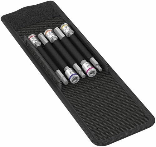 Wera 05003345001 8740 A HF 1 Zyklop Bitnuss-Satz mit 1/4"-Antrieb, mit Haltefunktion für Innensechskantschrauben, 5-teilig von Wera