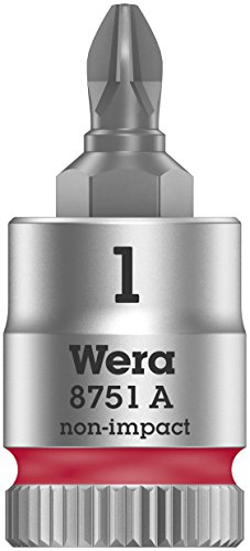 Wera 05003350001 8751 A PH Zyklop Bitnuss mit 1/4"-Antrieb, Rot, Ph 1 x 28 mm von Wera