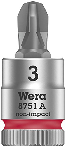 Wera 05003352001 8751 A PH Zyklop Bitnuss mit 1/4"-Antrieb, Rot, Ph 3 x 28 mm von Wera