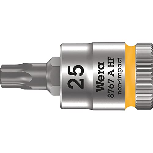 Wera 05003365001 8767 A HF Torx Zyklop Bitnuss mit 1/4 Zoll-Antrieb mit Haltefunktion, gelb, TX 25 x 28 mm von Wera