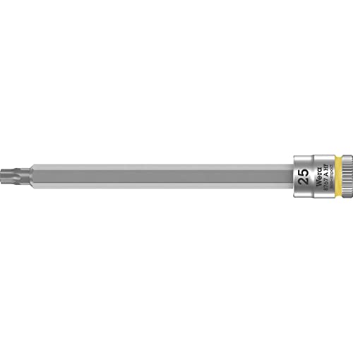 Wera 05003366001 8767 A HF Torx Zyklop Bitnuss mit 1/4 Zoll-Antrieb mit Haltefunktion, gelb, TX 25 x 100 mm von Wera