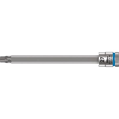 Wera 05003368001 8767 A HF Torx Zyklop Bitnuss mit 1/4 Zoll-Antrieb mit Haltefunktion, Blau, TX 27 x 100 mm von Wera