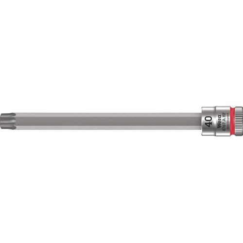 Wera 05003372001 8767 A HF Torx Zyklop Bitnuss mit 1/4“-Antrieb mit Haltefunktion, TX 40 x 100 mm, Rot von Wera