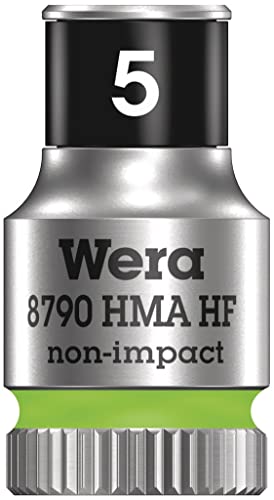 Wera 05003719001 8790 HMA HF Zyklop-Steckschlüsseleinsatz mit 1/4"-Antrieb mit Haltefunktion, 5.0 mm, Leuchtgrün von Wera