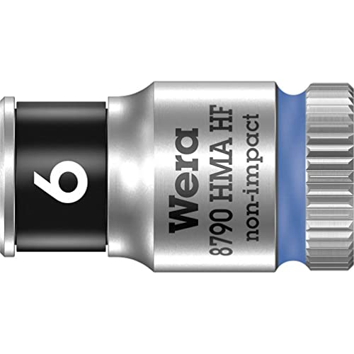 Wera 05003721001 8790 HMA HF Zyklop-Steckschlüsseleinsatz mit 1/4"-Antrieb mit Haltefunktion, 6.0 mm, Blau von Wera