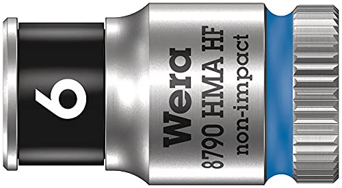 Wera 05003721001 8790 HMA HF Zyklop-Steckschlüsseleinsatz mit 1/4"-Antrieb mit Haltefunktion, 6.0 mm, Blau von Wera