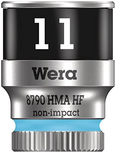 Wera 05003726001 8790 HMA HF Zyklop-Steckschlüsseleinsatz mit 1/4"-Antrieb mit Haltefunktion, 11.0 mm, Cyan von Wera