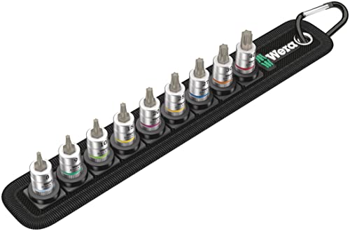 Wera 05003882001 Belt A 3 TORX HF Zyklop Bitnuss-Satz Torx, mit Haltefunktion, 1/4"-Antrieb, 9-teilig von Wera