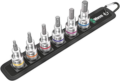 Wera 05003996001 Zyklop Innensechskant Bitnüsse Belt C 2 mit Haltefunktion, 1/2“-Antrieb, 6-teilig von Wera