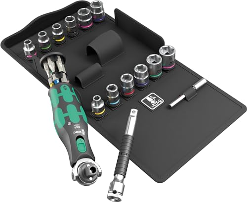 Wera 05004285001 8009 Zyklop Pocket Set 4, metrisch/Imperial, Knarren-Satz, 27-teilig von Wera