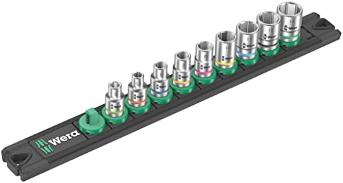 Wera 05005400001 Nuss-Magnetleiste A 4 Zyklop Steckschlüsseleinsatz-Satz, 1/4"-Antrieb, 9-teilig von Wera