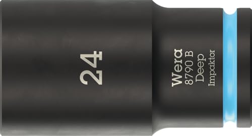 Wera 05005563001 8790 B Impaktor Deep Steckschlüsseleinsatz mit 3/8"-Antrieb, 24 x 63 mm von Wera