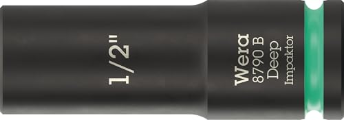 Wera 05005568001 8790 B Impaktor Deep Steckschlüsseleinsatz mit 3/8"-Antrieb, 1/2" x 63 mm von Wera