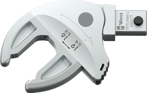Wera 05020177001 7870 Joker L Selbstjustierender Einsteck-Maulschlüssel für Schlüsselweite 16-19 mm, 9x12 mm, 9x12 x 16-19 x 5/8-3/4" x 77 mm von Wera