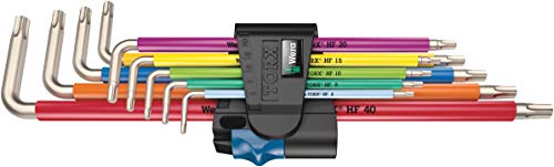 Wera TX Sxl Multicolour HF Stainless 1 Winkelschlüsselsatz mit Haltefunktion, Edelstahl, 9-Teilig von Wera