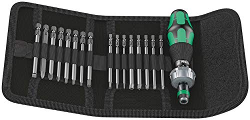 Wera 05051041001 Kraftform Kompakt 60 RA, Handhalter mit Bit-Sortiment, Imperial, 17-teilig, Stück, Farbe von Wera