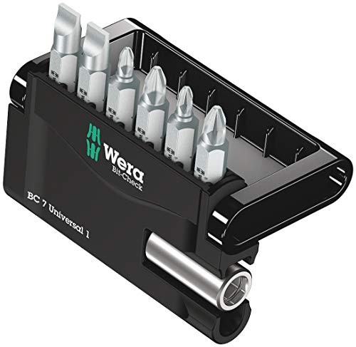 Wera Bit-Sortiment, Bit-Check 7 Universal 1, 7-teilig, 05056295001 von Wera