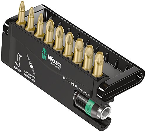 Wera Bit-Sortiment, Bit-Check 10 PZ Universal 2, 10-teilig, 05056376001 von Wera