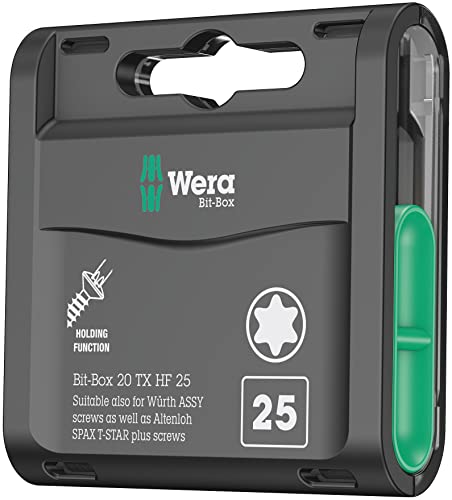Wera - 05057778001 - Bit Satz, Bit-Box 20 TX HF, TX 25 x 25 mm, 20-teilig von Wera