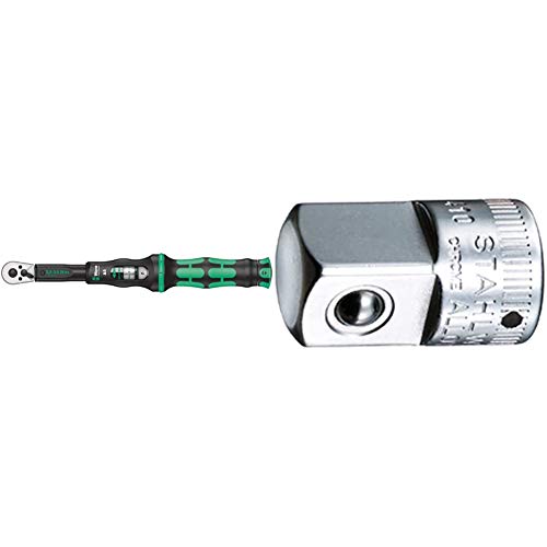 Wera 05075604001 Click-Torque A 5 Drehmomentschlüssel mit Umschaltknarre, 1 W, 1 V, 1/4" Vierkant, 2.5-25 Nm & STAHLWILLE 410 Übergangsstück - Adapter von 6,3mm Innenvierkant auf 12,5mm Aussenvierkant von Wera