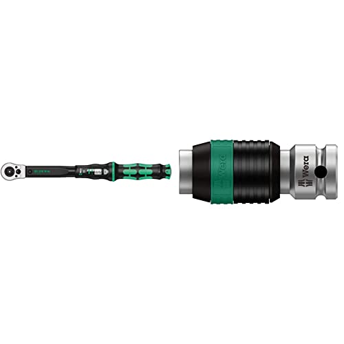 Wera 05075625001 Click-Torque C 2 Push R/L, einstellbarer Drehmomentschlüssel, 1/2", 20-100 Nm & 8784 A1 Zyklop-Verbindungsteil, 1/4 Zoll x 37 mm, 1 Stück, 05003529001 von Wera