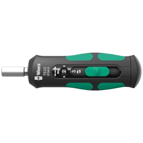 Wera 05075810001 7510 Kraftform Safe-Torque Speed Drehmomentschraubendreher, 1-3 Nm, 1/4" x 1,0 Nm x 1,5 Nm x 2,0 Nm x 2,5 Nm x 3,0 Nm x 147,5 mm von Wera