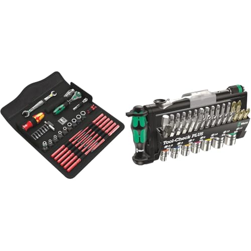 Wera 05135926001 KK W 1 Kraftform Kompakt W1 Wartung, Werkzeug-Set, 35-teilig, Schwarz, Stück & Bit-Sortiment, Tool-Check PLUS, 39-teilig, 05056490001 von Wera