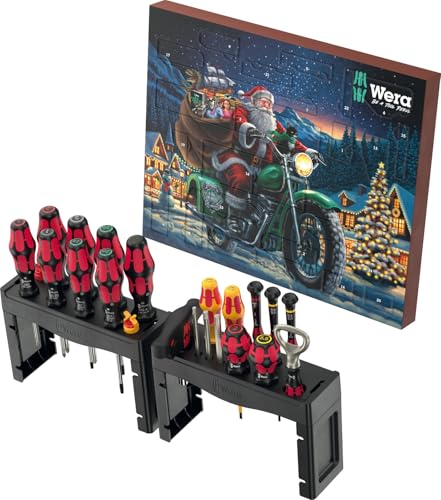 Wera 05136610001 Adventskalender 2025, 28-teilig inkl. einzigartigem Mix an Schraubwerkzeugen für 18 unterschiedliche Schraubprofile von Wera