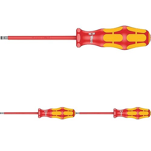 Wera 160 i VDE-isolierter Schlitz-Schraubendreher, 0,8 x 4 x 100 mm, 1 Stück, 05006115001 (Packung mit 3) von Wera