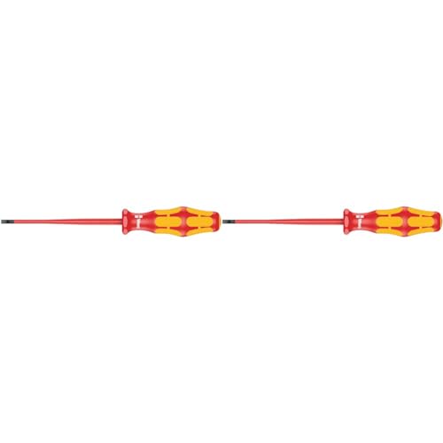 Wera 160 iS VDE-isolierter Schlitz-Schraubendreher mit reduziertem Klingendurchmesser, 0.6 x 3.5 x 100 mm, 05006440001 (Packung mit 2) von Wera